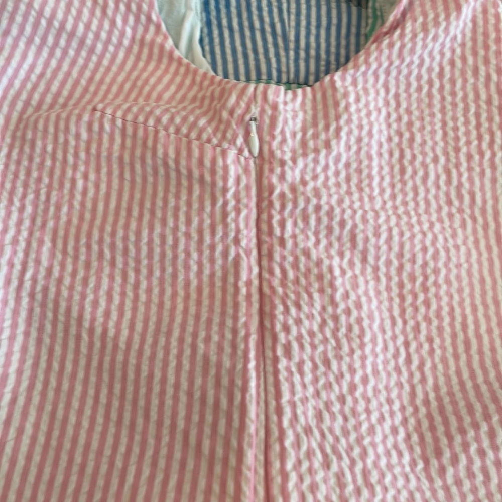 Vineyard Vines Pastel Stripe Seersucker Shift Dress - Mint, Blue, Pink - Picture 13 of 13